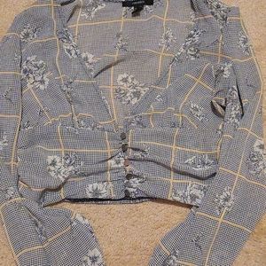 Forever 21 Houndstooth Patterned Blouse